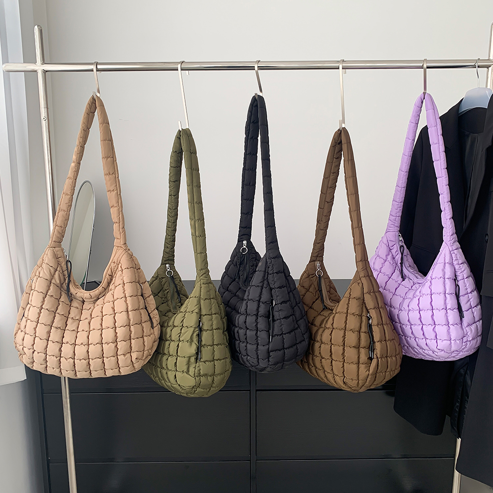 Women Cloud Hobo Bag Large Capacity Quilted Stylish Commuting Bags Solid Color Fashion Padded Sling Bag Puffer Shoulder Bags