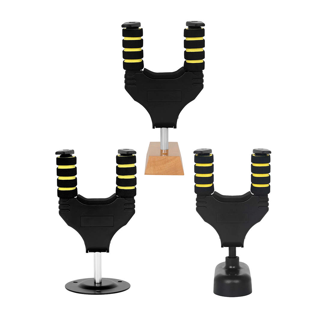 Guitar Stand Wall Mount Solid Wood Plastic Round Base Gravity Self-Locking Wall Bracket for Guitar Violin Bass Ukulele Banjo