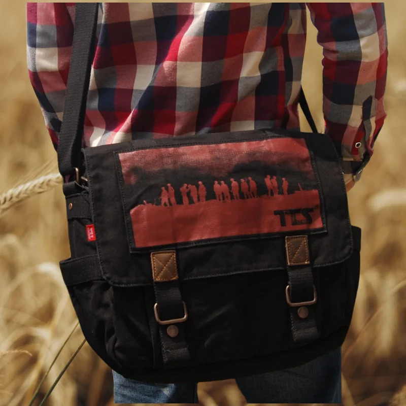 Casual Canvas Men Messenger Bags The Time Story Big Satchel Shoulder Male 156 inch Laptop Briefcase Travel School bag 241111