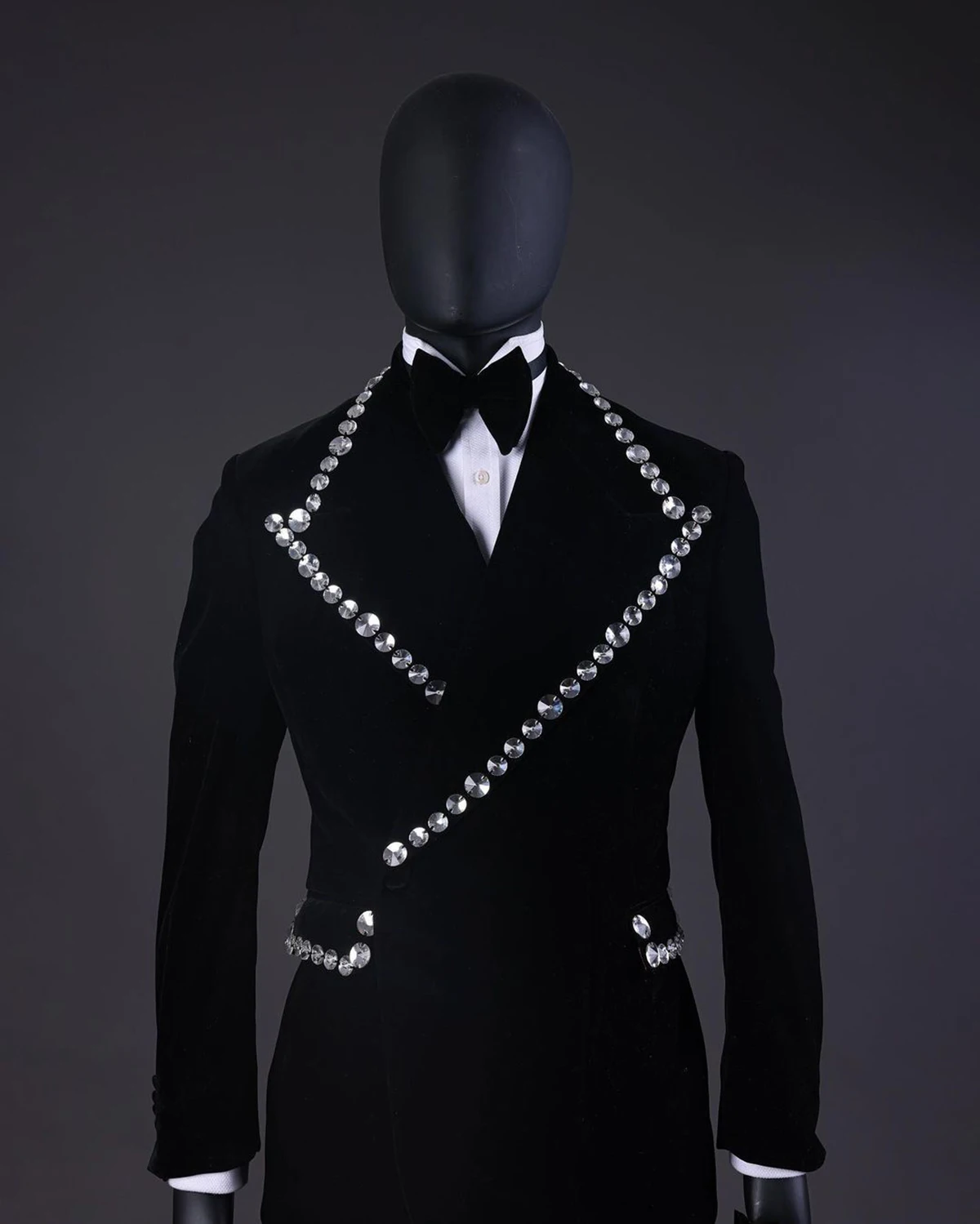 Crystal Beads Men Suits Slim Fit Groom Wedding Tuxedos 2 Pieces Double Breasted Black Velvet Male Prom Blazer Costume Homme