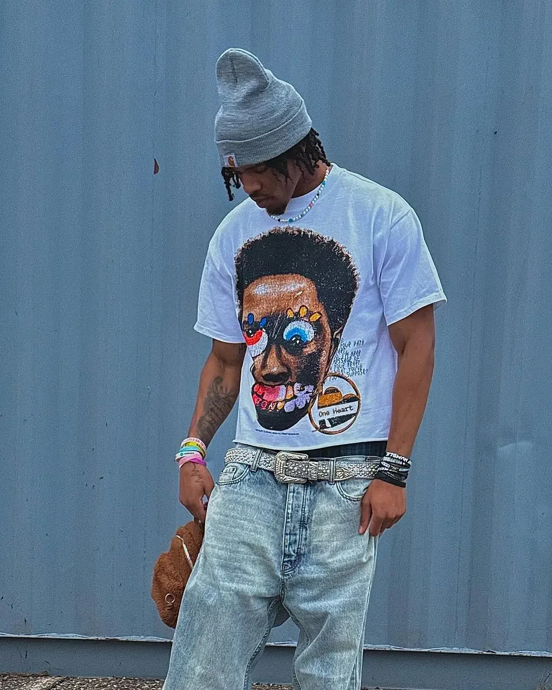 Y2k Top Large Loose Short High Street The Big Head Graphic T-shirt Sleeve Street Wear 2024 New Pattern Printed oversized t shirt