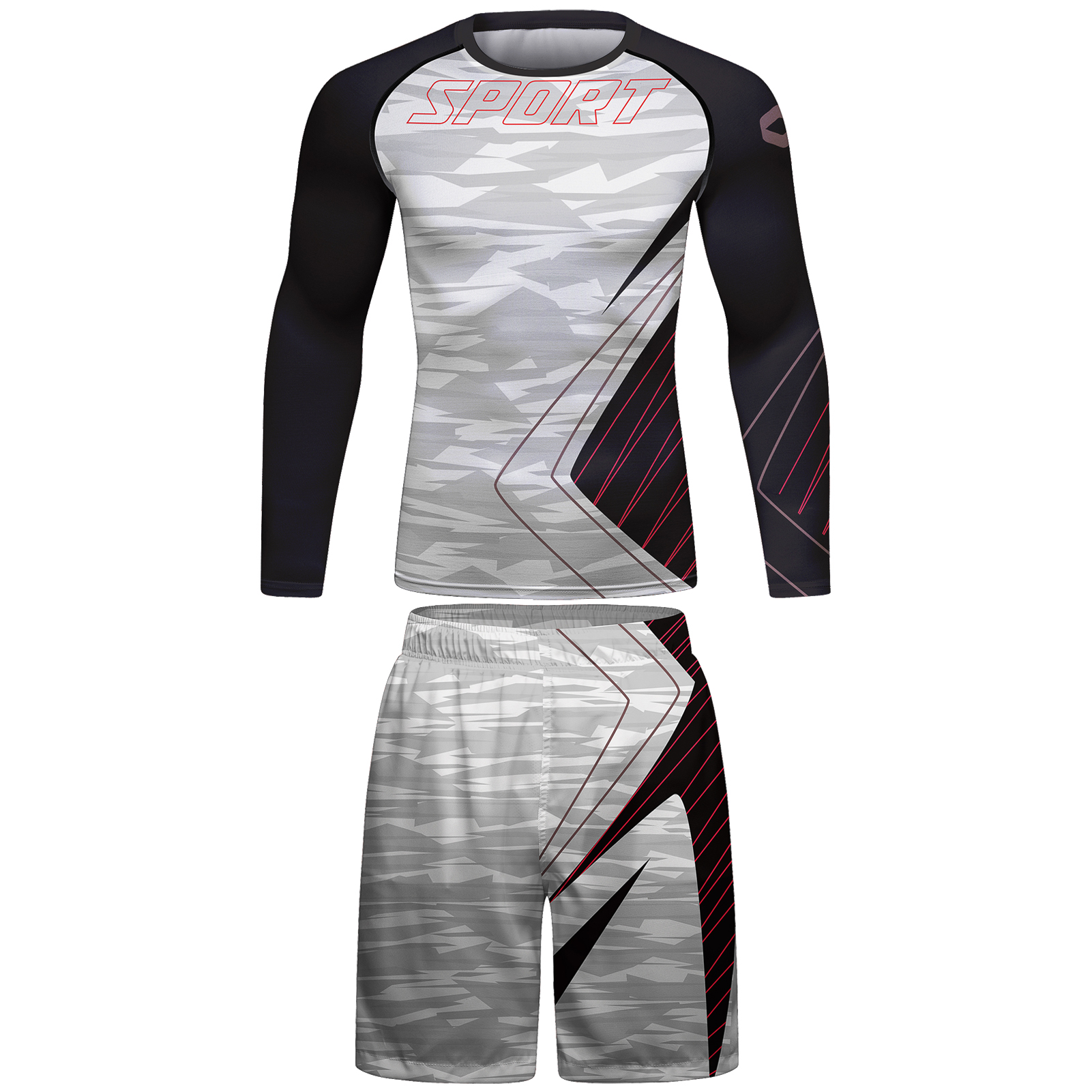 Men's 4pcs Full Set Rash Guard, UV Quick Dry Swim Shirt+Leggings+Trunks, Water Surf Swimsuit Bathing Suits Wetsuit Tracksuit
