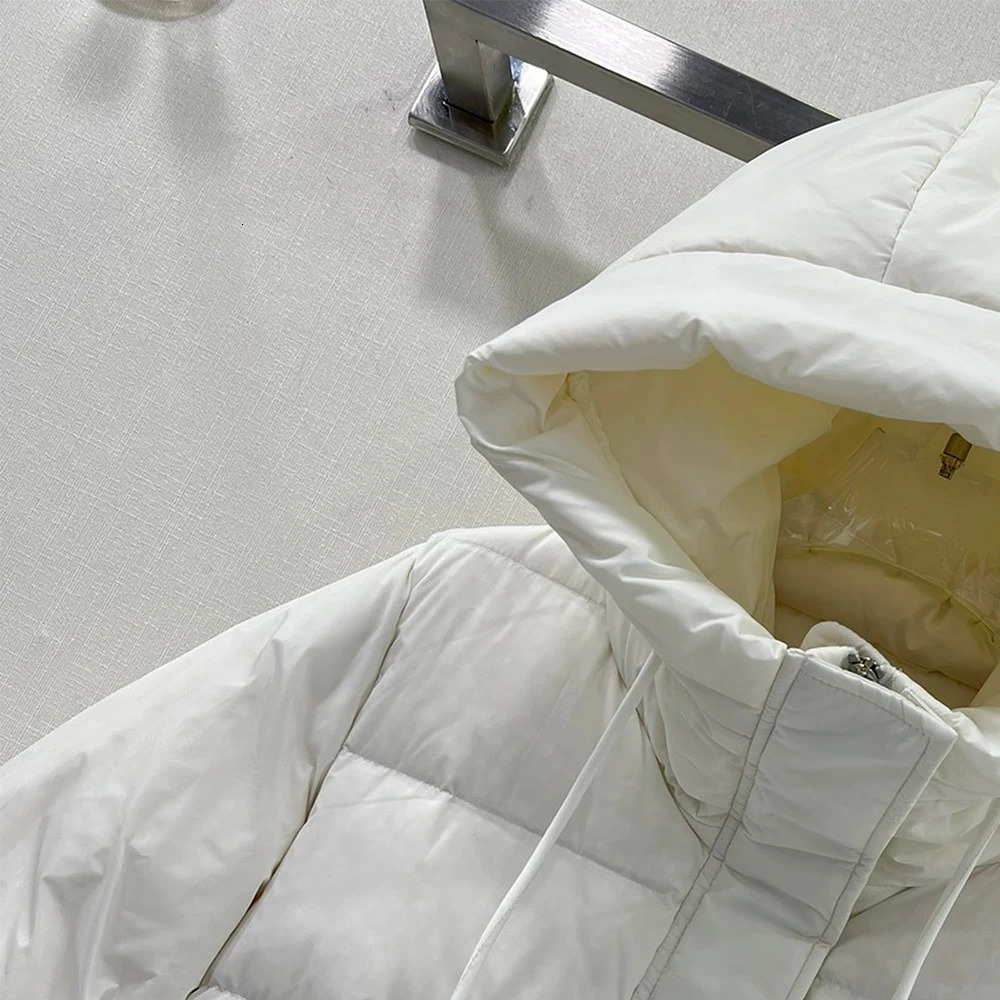 Womens high-quality fashionable hooded sweatshirt with brushed n down jacket original letter badge jacket 241112