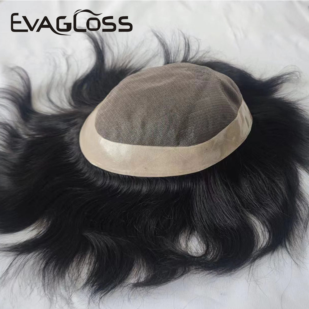 Mono Lace With Durable NPU Around Toupee Men Human Hair Wig Natural Straight Mono Hair Prosthesis Pieces ddmysmile Male Wig Natural Color Smile