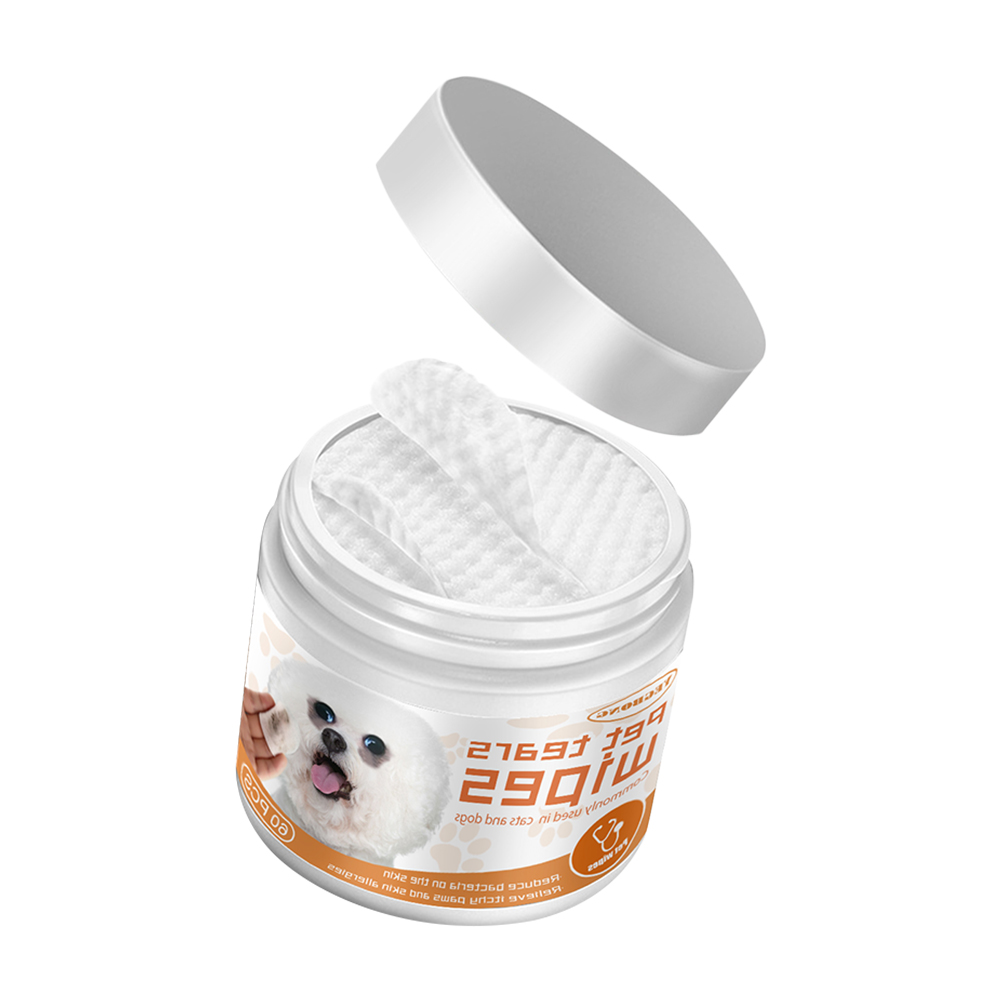 60pcs/set Paper Towels Universal Disposable Non-woven Eye Wet Wipes Ear Stain Remover Cleaning Wipes Grooming Tools Pet Supplies