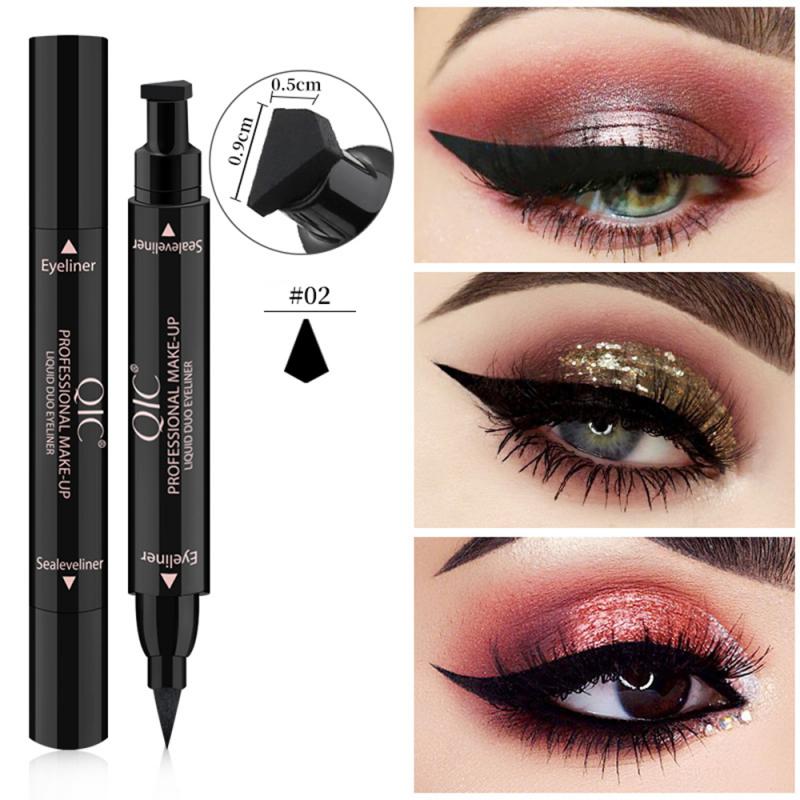 1~10PCS Winged Stamp In1 Liquid Eyeliner Pencil Eyes Makeup Waterproof Fast Lasting Cosmetics Black Stamps Seal Eyeliner Pen smile