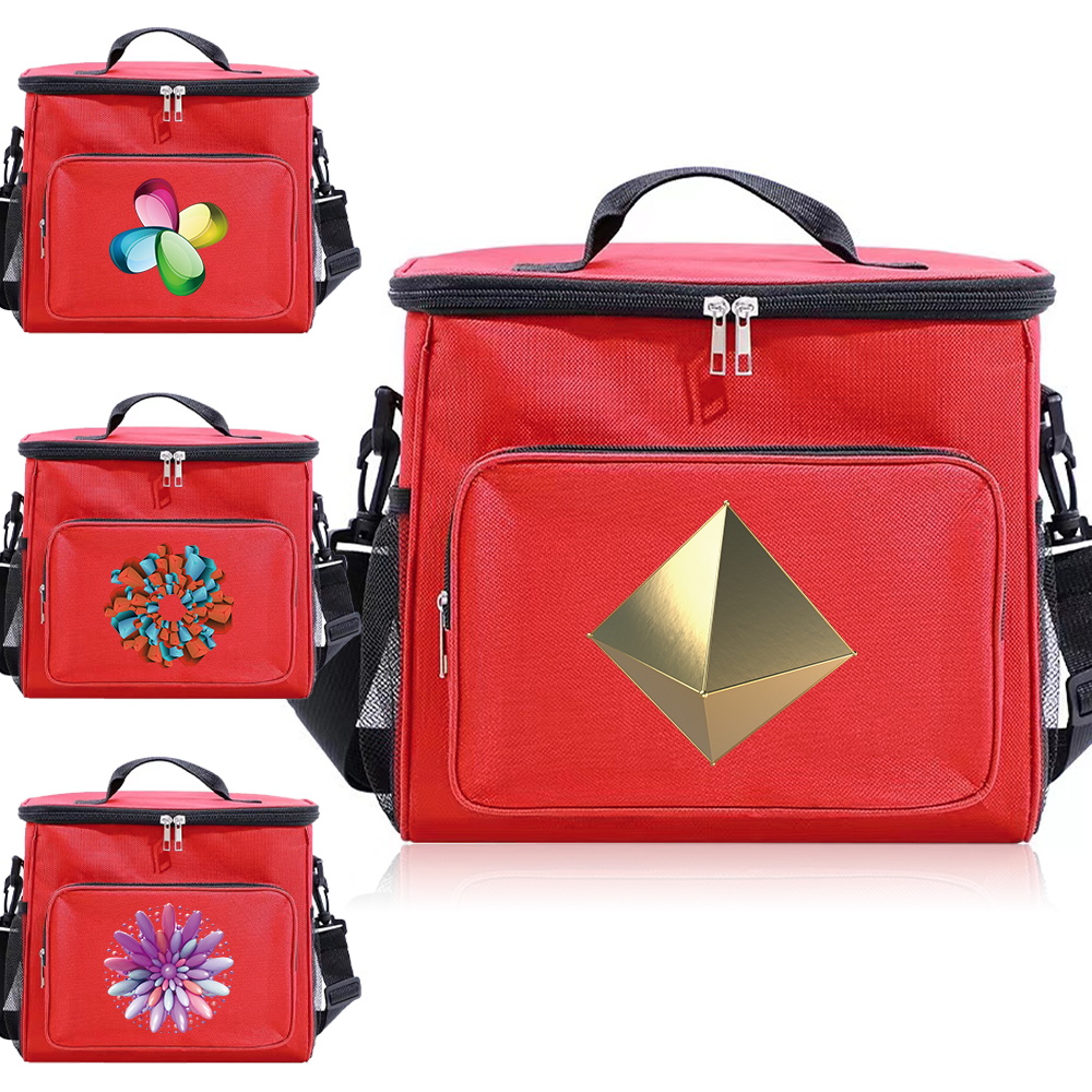 Women's Thermal Lunch Bag Pink Color - 3D Series Printing Aesthetic Food Storage with Waterproof Design Dinner Box - smile - -