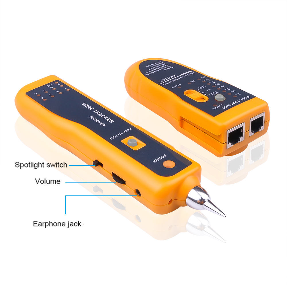 Network Cable Tester LAN Telephone Wire Tracker Diagnose Tone Tracer for STP UTP Cat5 Cat6 RJ45 RJ11 Detector Line Finder