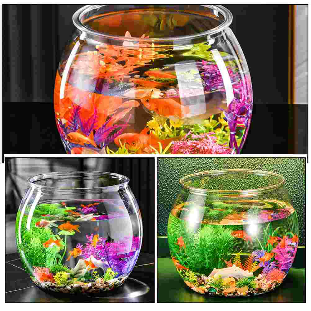 Fish Bowl Plastic Round Fish Bowl Unbreakable Vases Bowls Fish Tank Aquarium Clear Globe Hydroponic Planter Vase Pot Goldfish