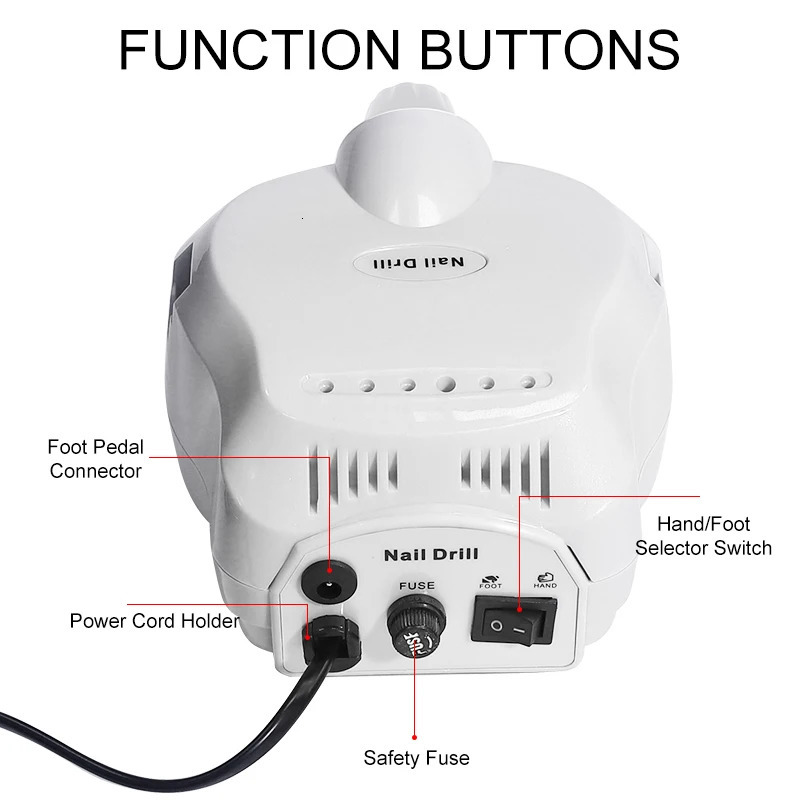 35000RPM Professional Nail Drill Machine for Manicure Drill Tips Electric Nails Sander Pedicure File Polisher Equipment Tools 241113