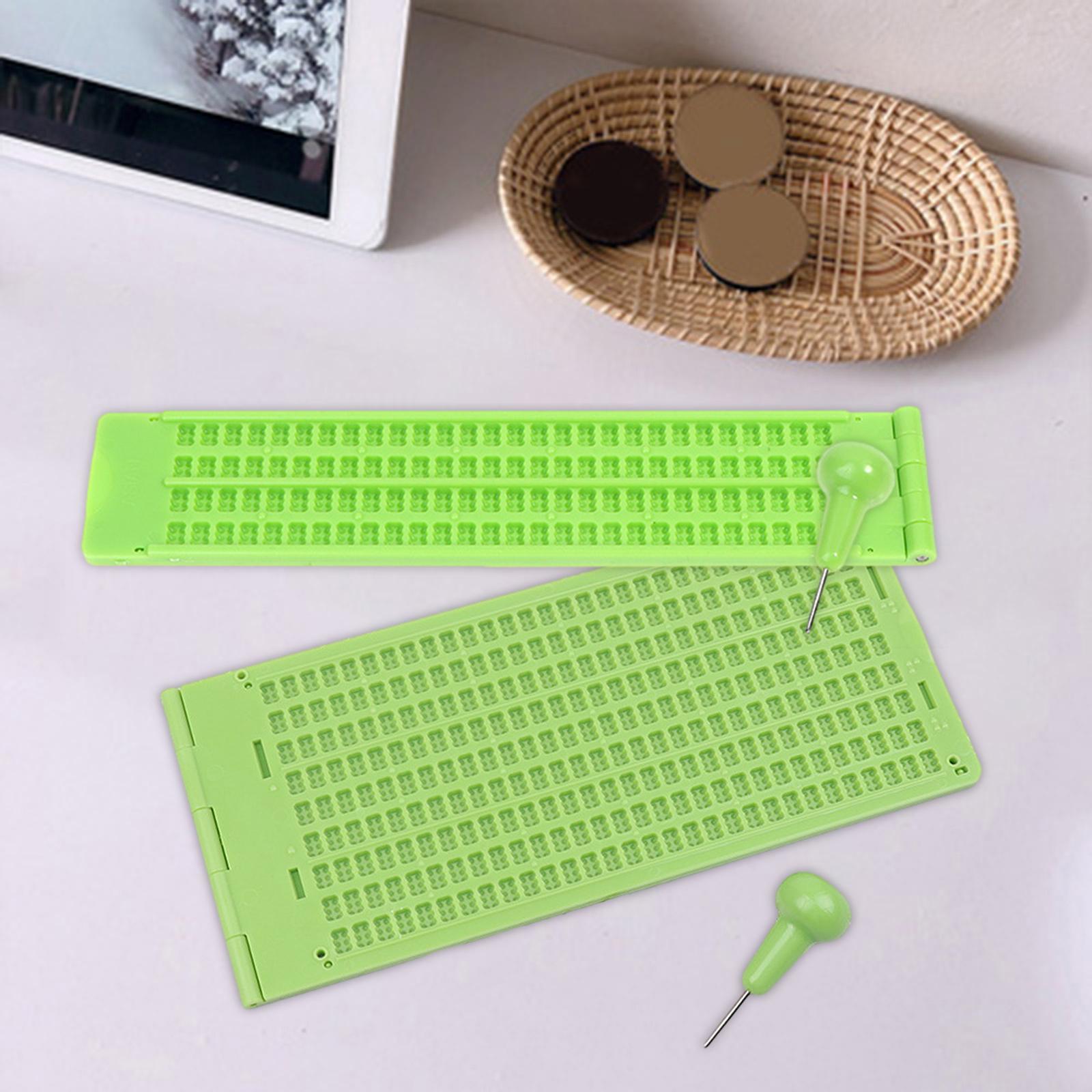 Braille Writing Slate with Stylus Practical Durable Educational Tool Learning Supplies Braille Writing Board for Beginners Adult