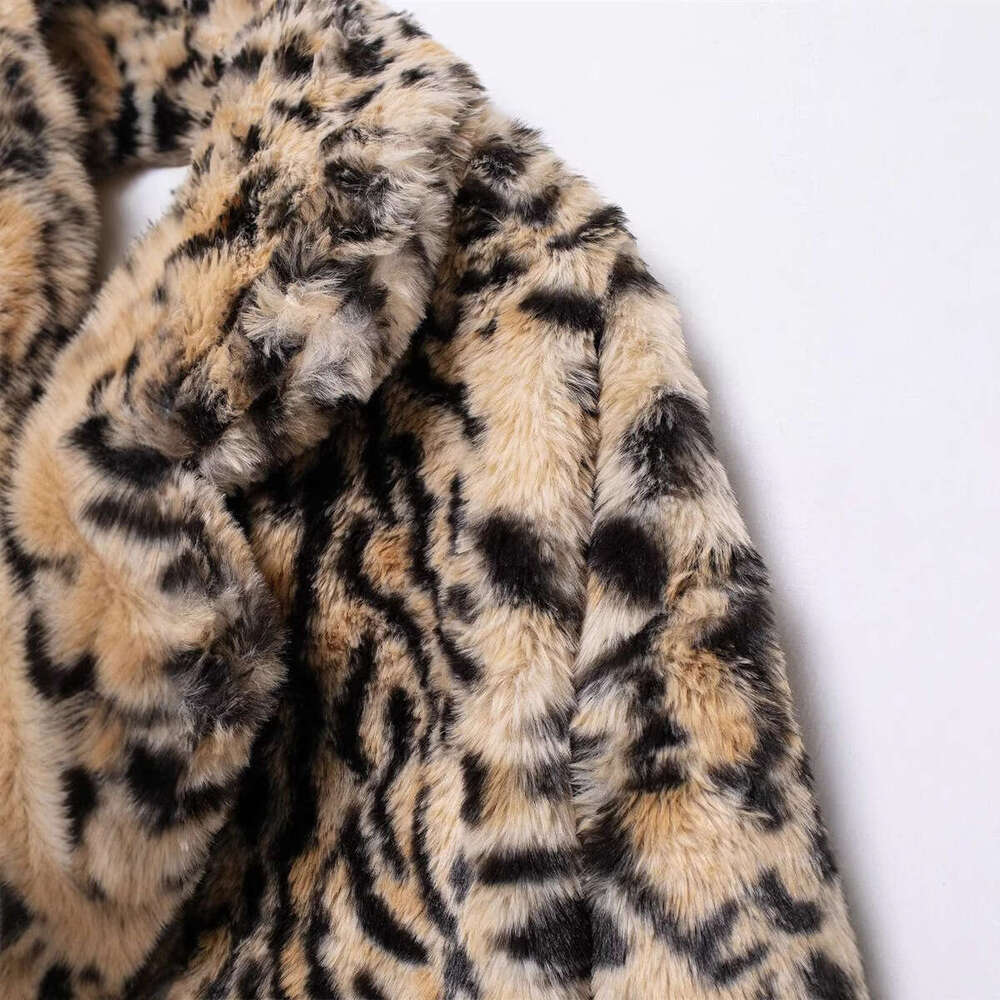 shanshi fur coat women autumn new style women's clothing fashion temperament lapel leopard print fur coat jacket
