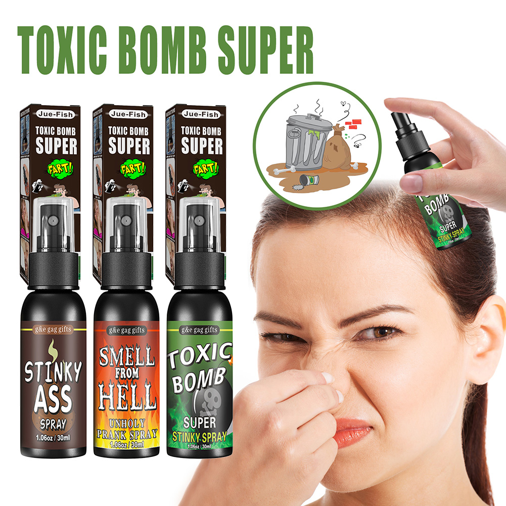 30ml Fart Gag Spray Prank Joke Plastic Terrible Smell Spray Party Supplies Spoof Odor Spray for Adults Kids Halloween Funny Toys