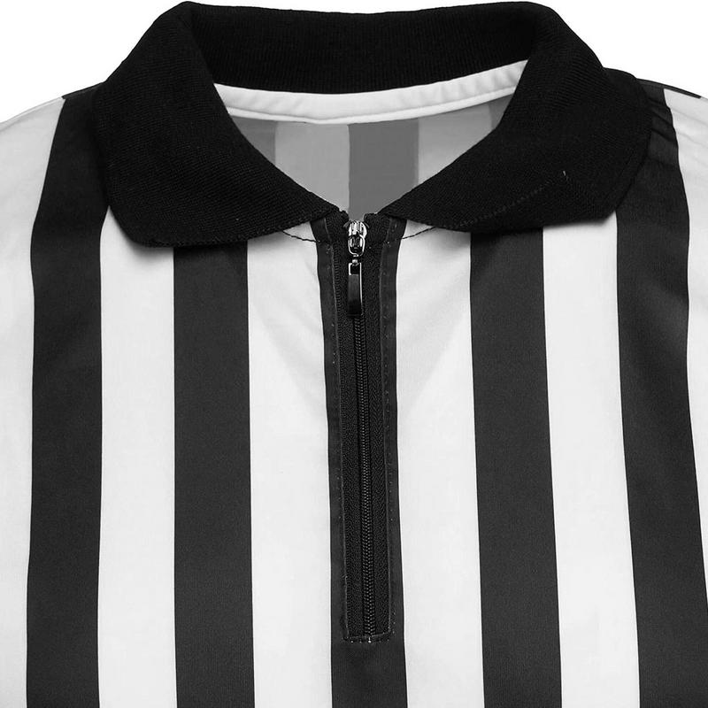Referee T Shirt Black And White Striped Short Sleeve Collared Shirt for Basketball Football Volleyball Referee uniform Clothes