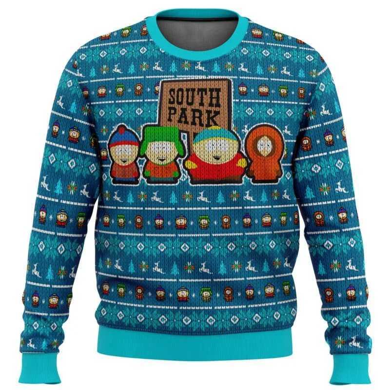 2024-25 New South Park Anime Cartoon Fashion Mens Hoodie Womens Sportswear Printed Ugly Christmas Hoodie LX241113