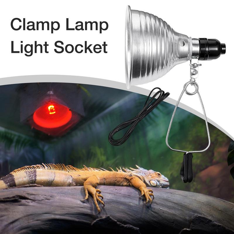 Reptile Heat Lamp Holder 300W Reptile Heat Lamp Holder Pet Bulb Lampshade Emitter Lamp Reptile Pet Lampshade 5.5 inch