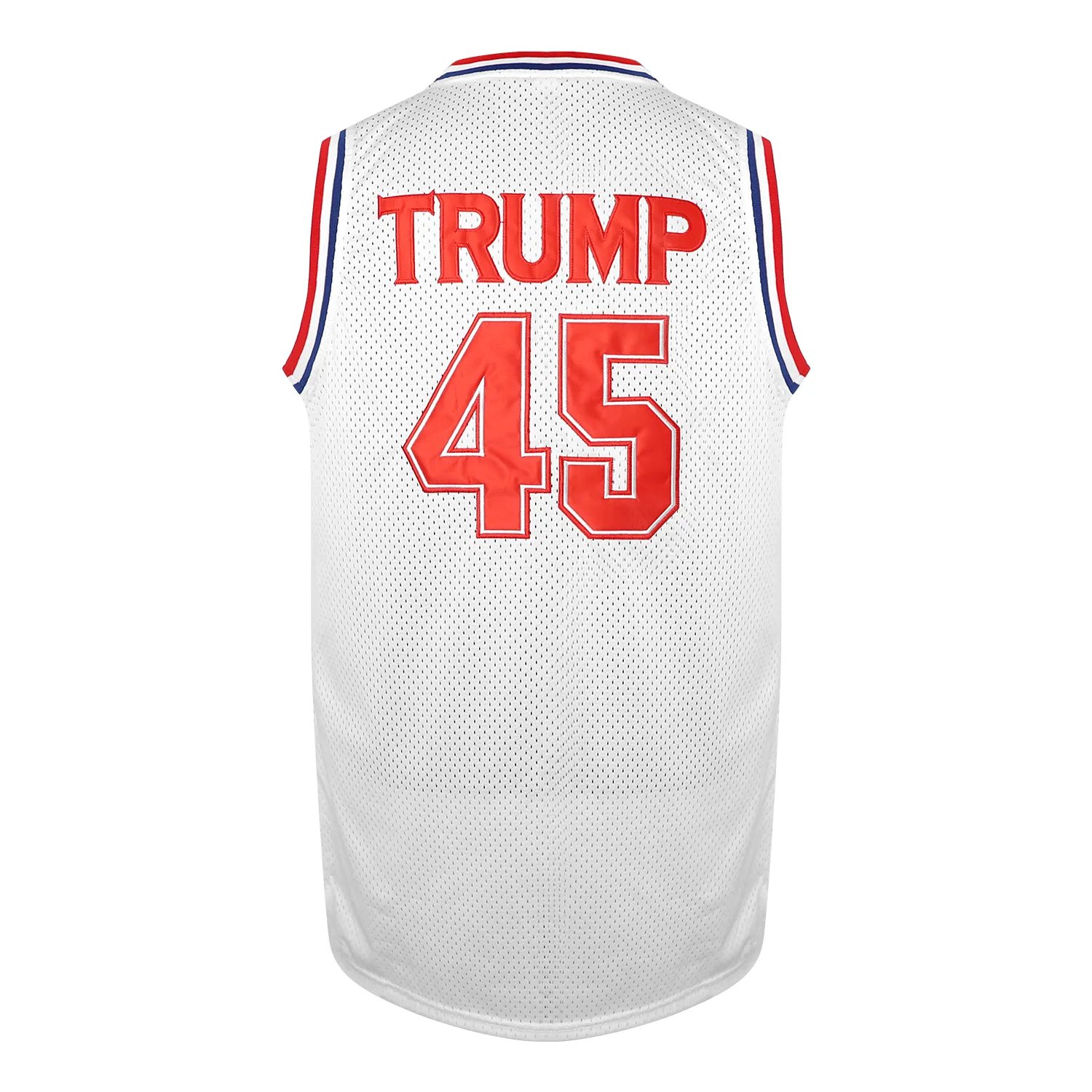 Men's Basketball Jersey Movie Mesh Letters & Numbers 45 TRUMP Sweatshirt - Embroidered , Crew Neck Sleeveless Training Vest, Loose Fit Athletic T