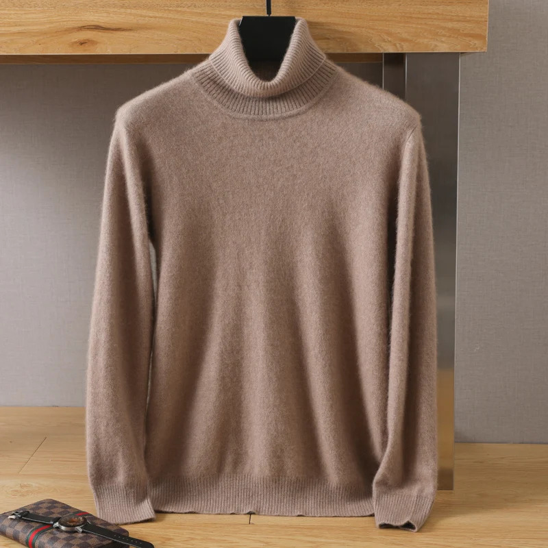 100% pure cashmere sea neck sweater for men high-quality sleeping casual fashion cashmere sweater 241113