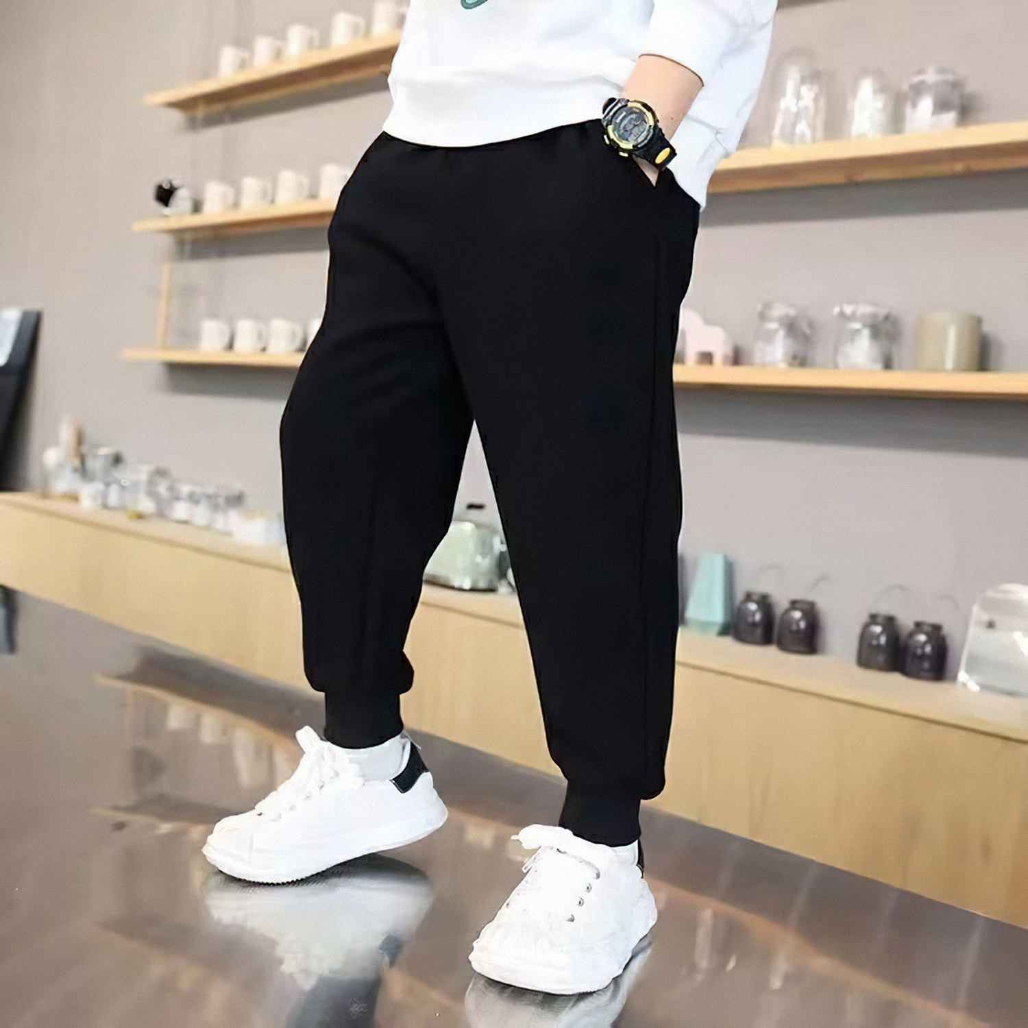Children's Pants Spring and Autumn New Product Solid Color Boys' Polyester Thin Street Outdoor Sports Pants