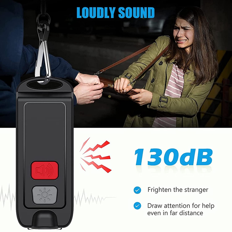 Safe Personal Alarm Rope Alarm Mini Self Defence Keychain 130DB Security Alarms With LED Flashlights For Women