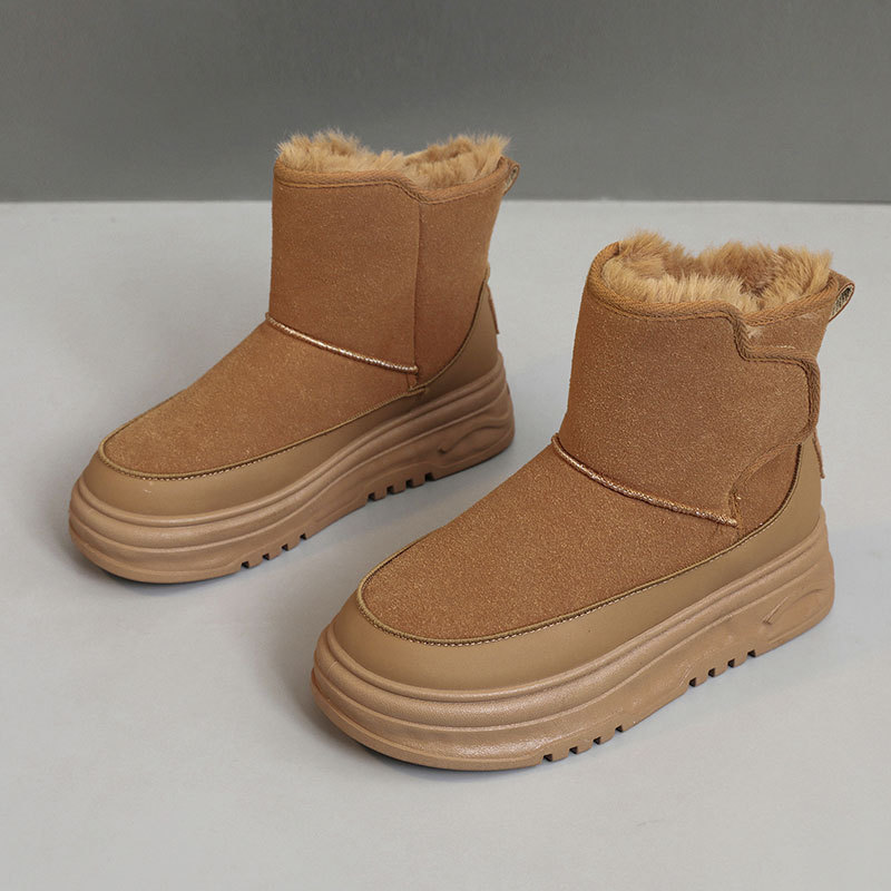 2025 New Designer Snow Fury Winter Women's Boots Thick Bottom Plush Shoes Martin Boots Men's Warm Short Boots