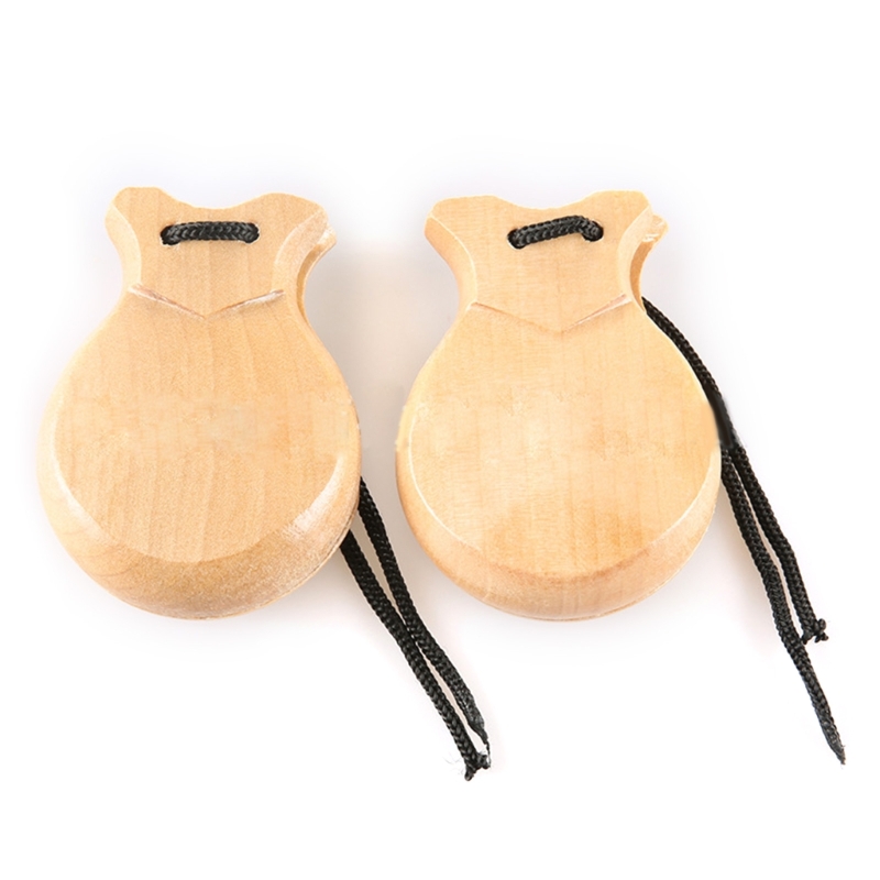 ddmysmile Flamenco Traditional 2 Pcs Castanets Spanish Castanets With String For Beginner NEW Smile