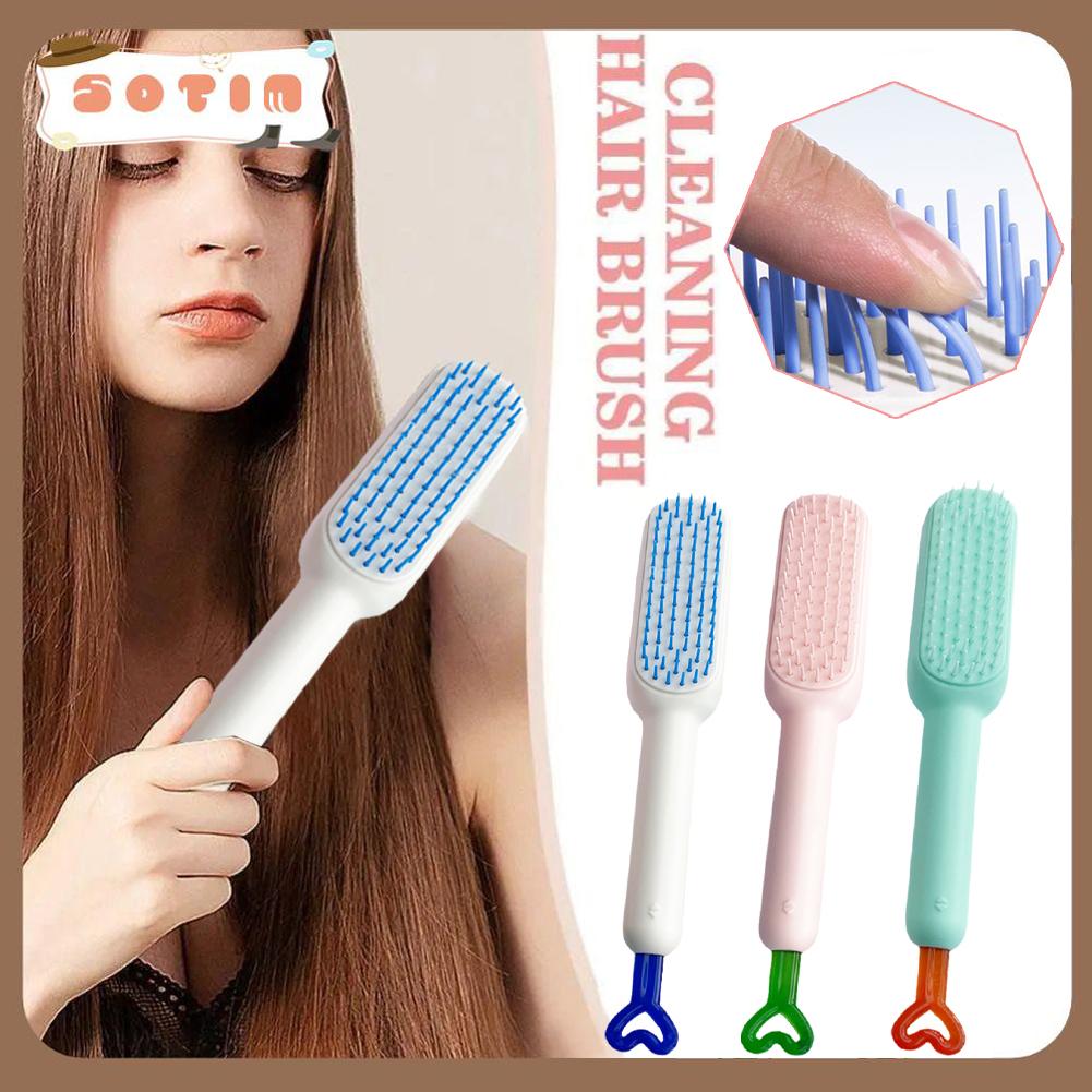 Magic Retractable Comb Self Cleaning Hair Brush Massage Hair Smoothing Comb Anti-static S1J0