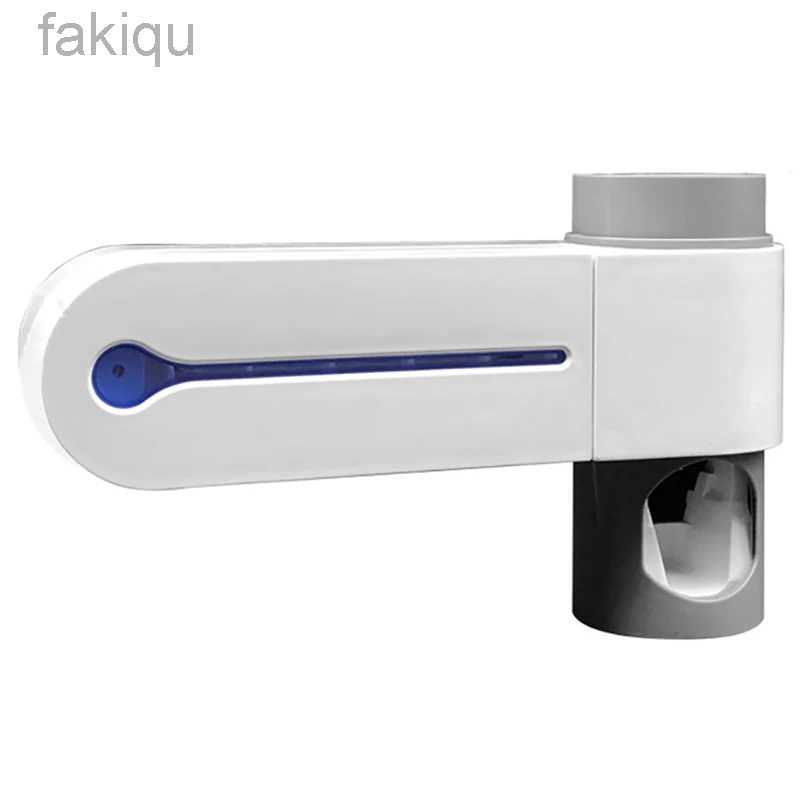 Toothbrush Sanitizer 2 In 1 Uv Light Ultraviolet Sterilizer Holder Automatic Toothpaste Squeezers Dispenser Home Bathroom Set E 240414