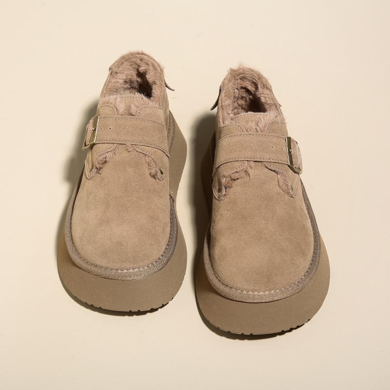Real fur integrated snow boots for women with thick suede NEW soles, winter women's shoes
