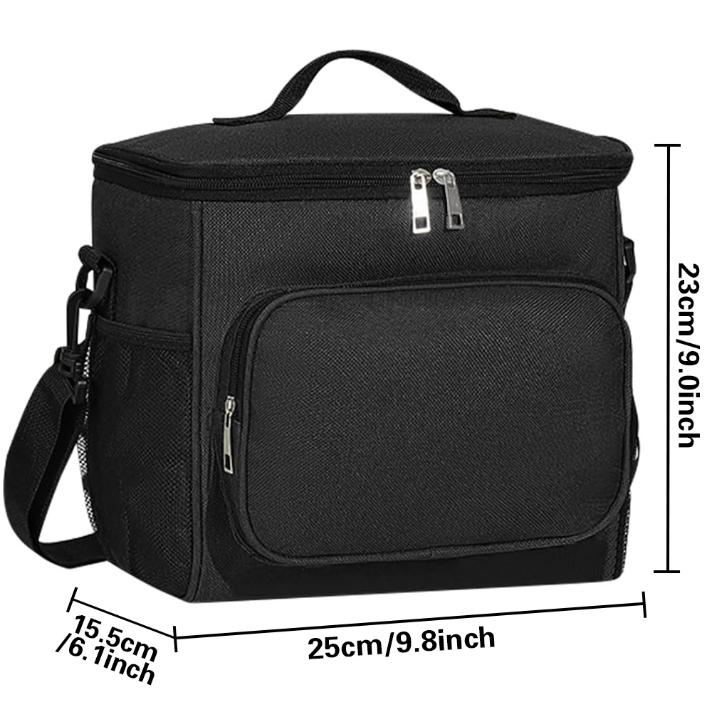 Lunch Bag for Kids Insulated and Waterproof - Unisex Food Storage Dinner Box Black Color Bento Bag Letter Series Printing - smile - -