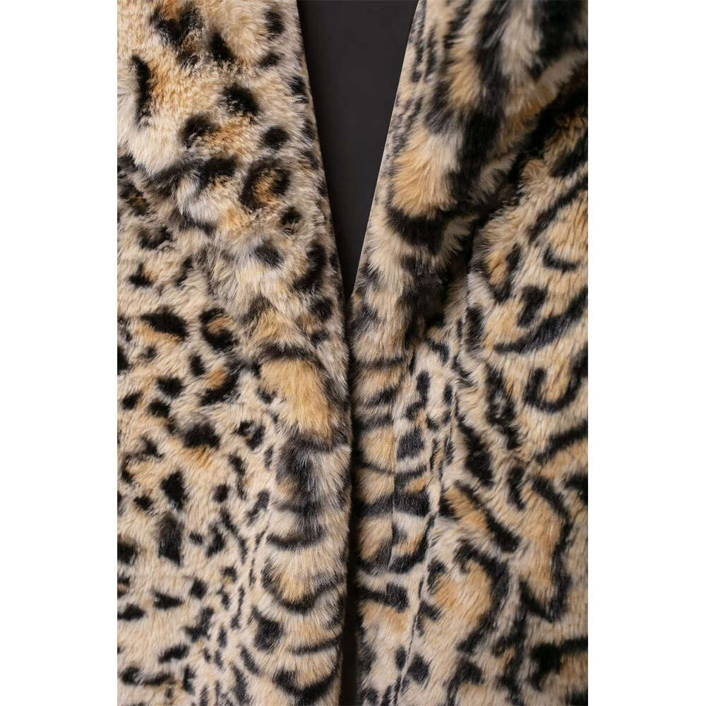 shanshi fur coat women autumn new style women's clothing fashion temperament lapel leopard print fur coat jacket