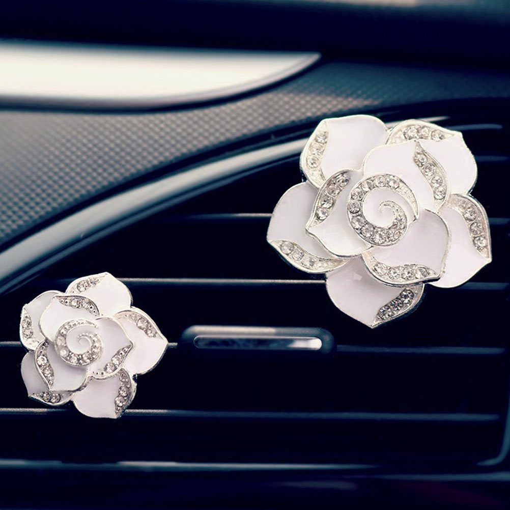 Clips Air Vent Fresheners Car Clip Crystal Rhinestone Diffuser Scent Freshener Women smile