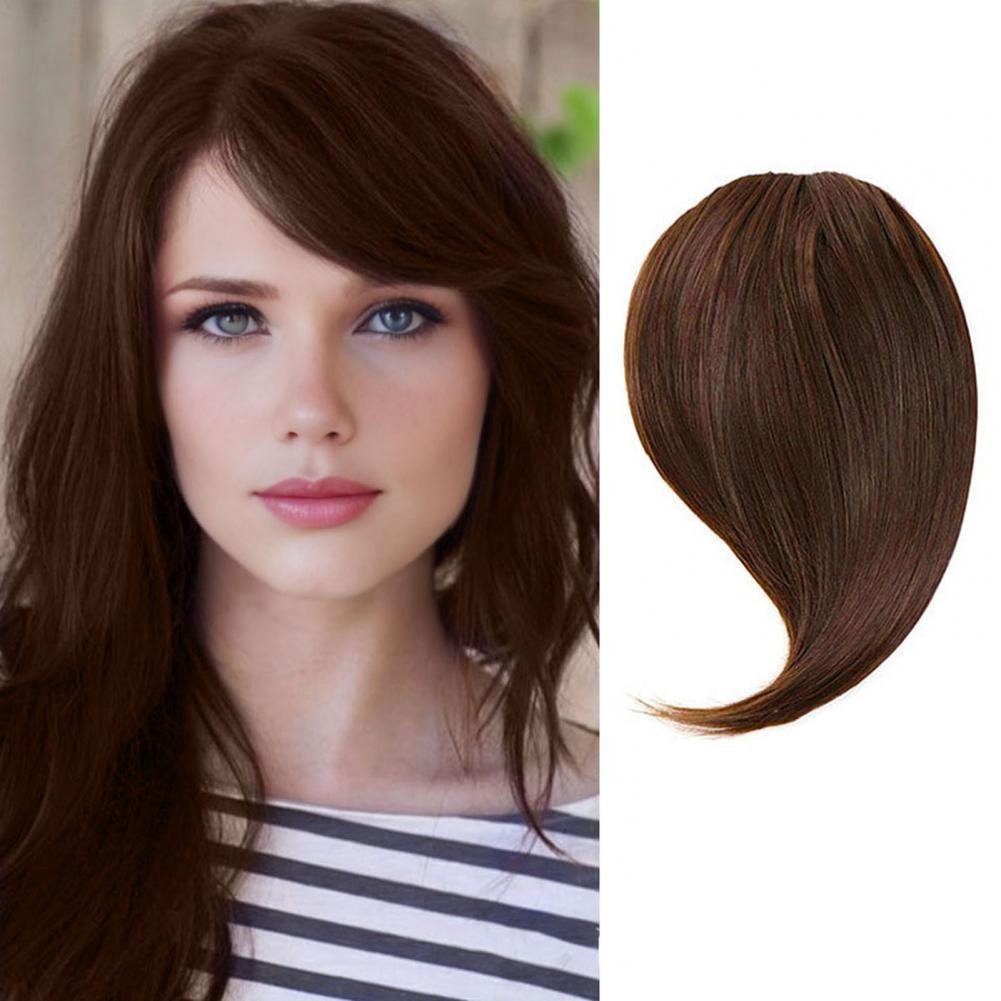 Clip-in Side Women Bangs Natural Thick Matte Forehead Hair Extensions Bangs Black Brown Blonde Bangs Fringe Wig Hairpieces smile