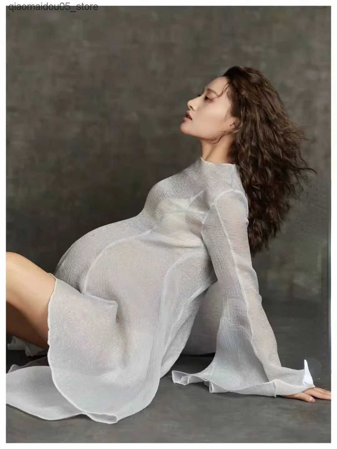 Maternity Dresses Womens Photography Props Perspective Pregnant Dress Elegant Pregnant Dress Studio Shoots Clothing Photos Props Q240413