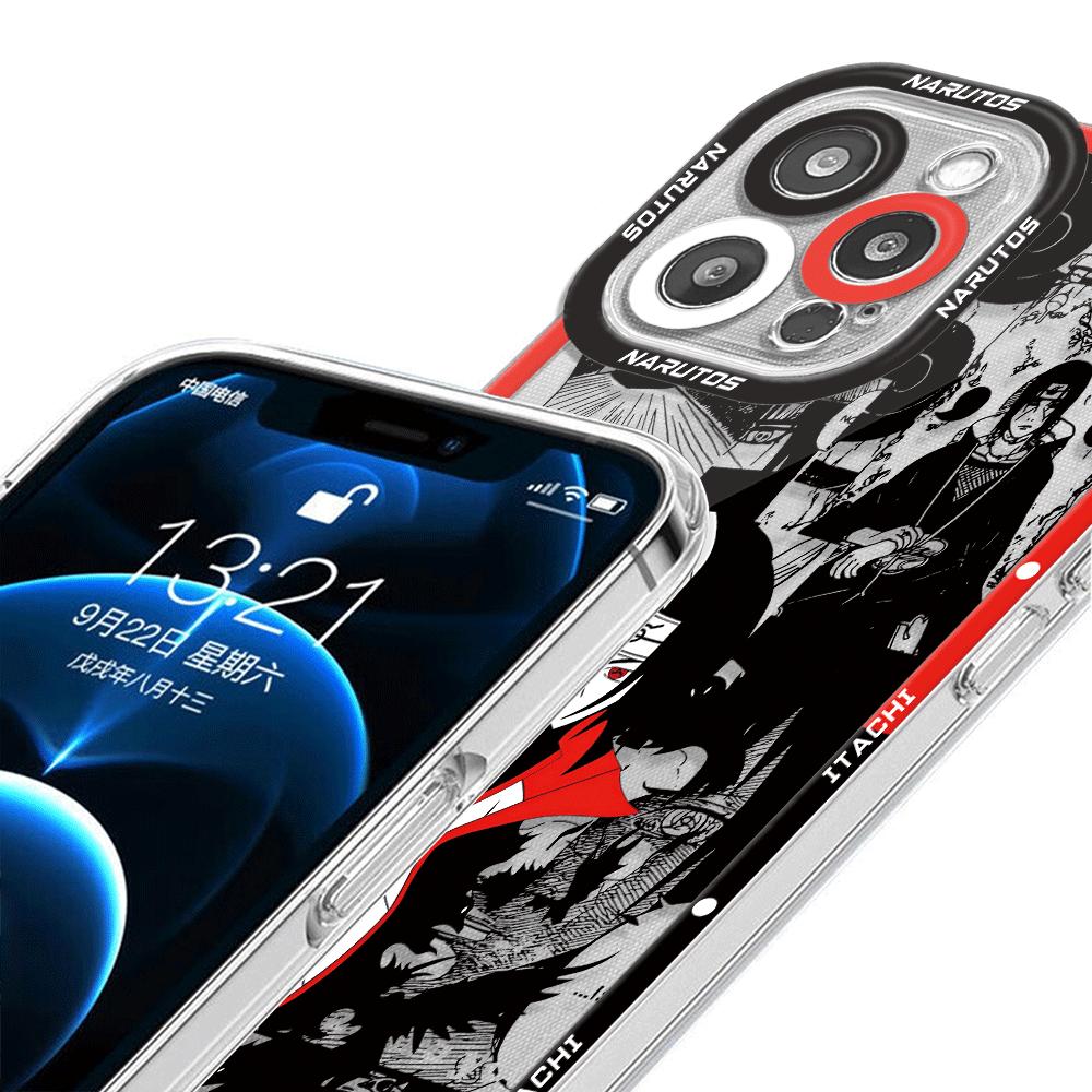 Case for iPhone 13 Pro Max 11 14 Pro 15 Plus X XS 12 Mini SE XR 7 6s 8 15 Pro Narutos-ITACHI Cover Clear Silicone Bag Coque
