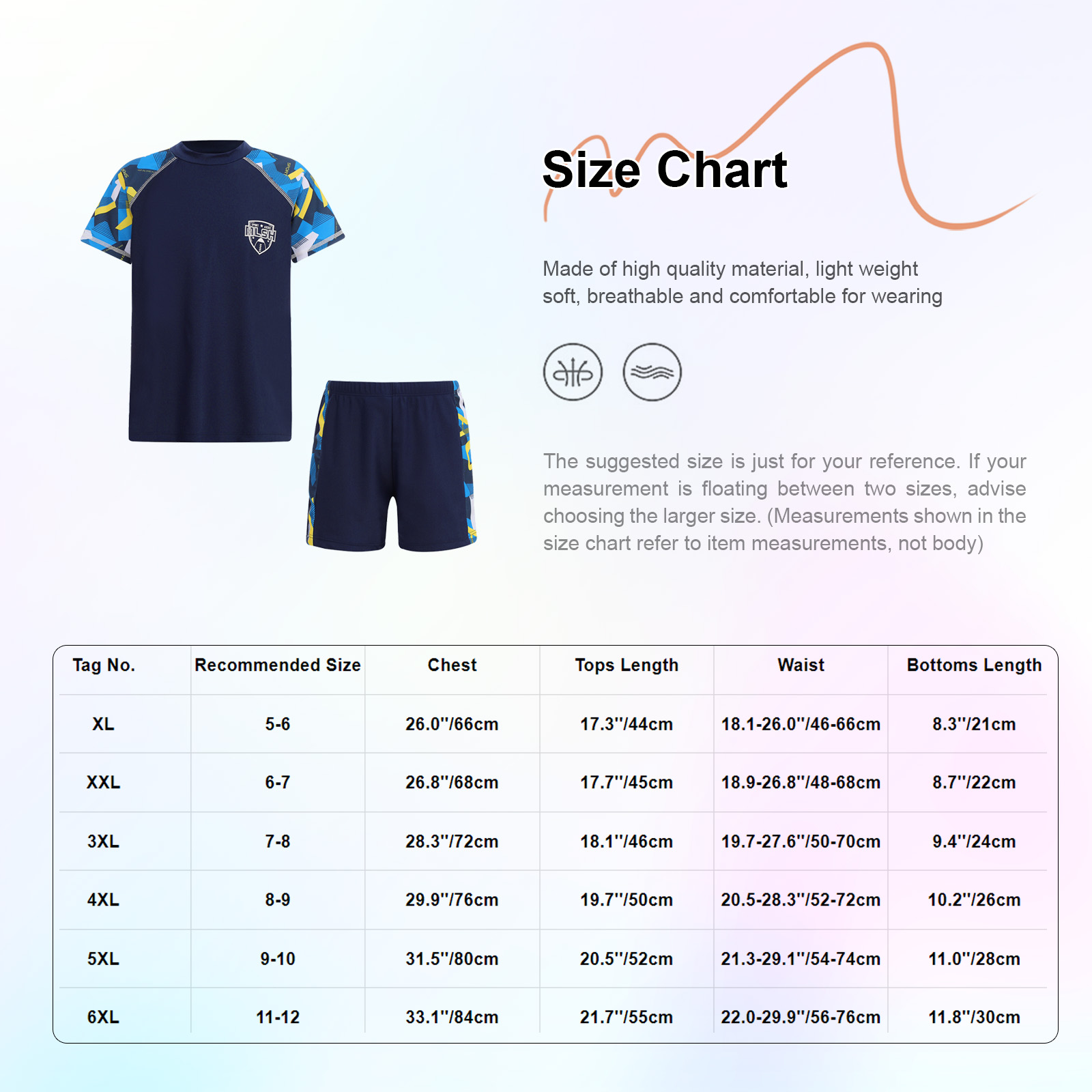 Kids Boys Swimwear Beachwear Set Short Sleeve Swimsuit Rash Guard Swim Tops with Drawstring Board Shorts 2 Piece Bathing Suit