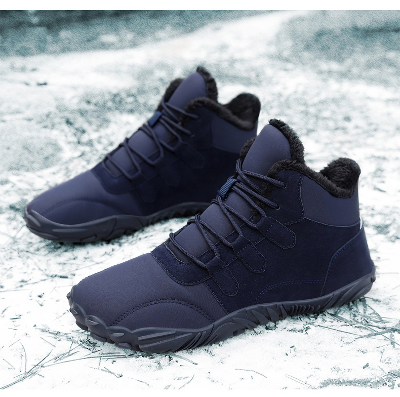 Outdoor winter snow boots, men's waterproof shoes, women's thick hot veet warm and non slip cotton boots