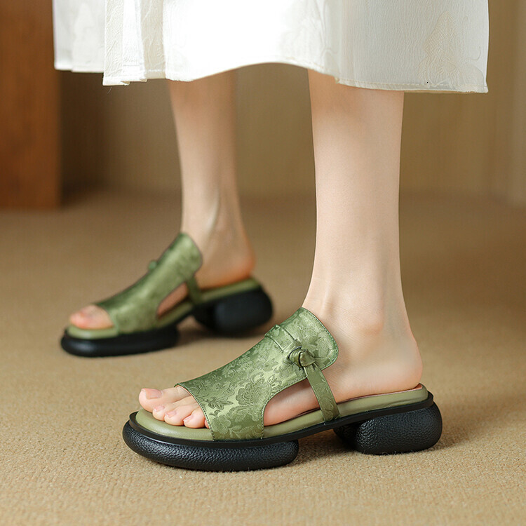 China Chic Style Open Toe Thick Soled Sandals For Women Wearing Flip Flops In The Summer Of New Chinese Muffin Slippers Ddmysheep Ddmysheep ddmythur