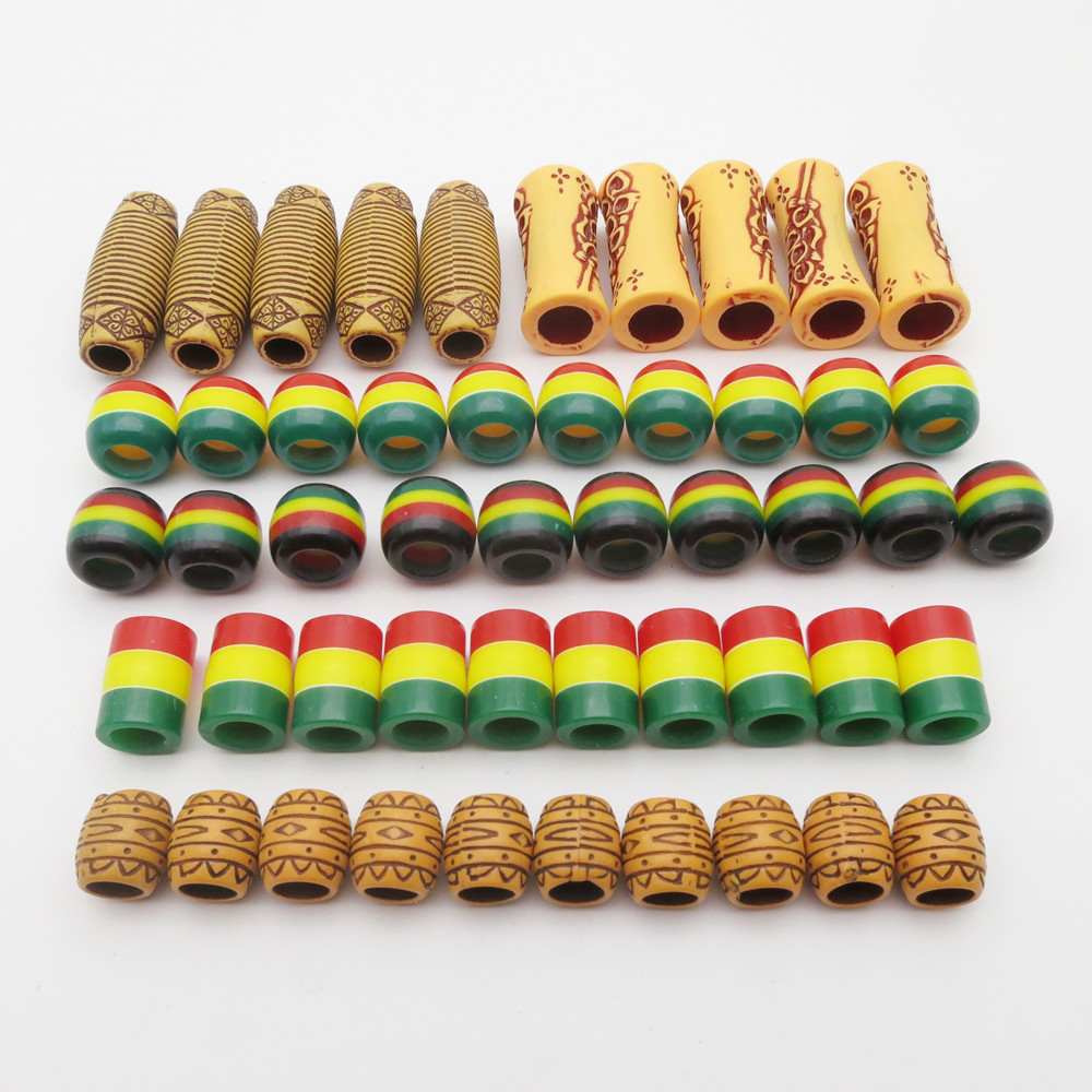 50Pcs Mix African Styles Braids Jamaican Rasta hair braid dread dreadlock Beads rings for men women kids hair accessorie