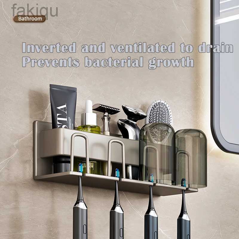 Toothbrush Sanitizer Aluminum Punch Free Wall Mounted Electric Toothbrush Holder Toothpaste Cup Storage Hook Bathroom Accessories Organizer Hot Sale 2