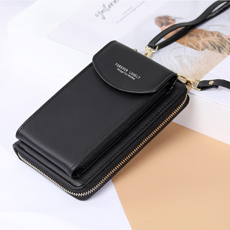 Women Wallet Shoulder Mini Leather Bags Straps Mobile Phone Big Card Holders Wallet Handbag Money Pockets Small Bags