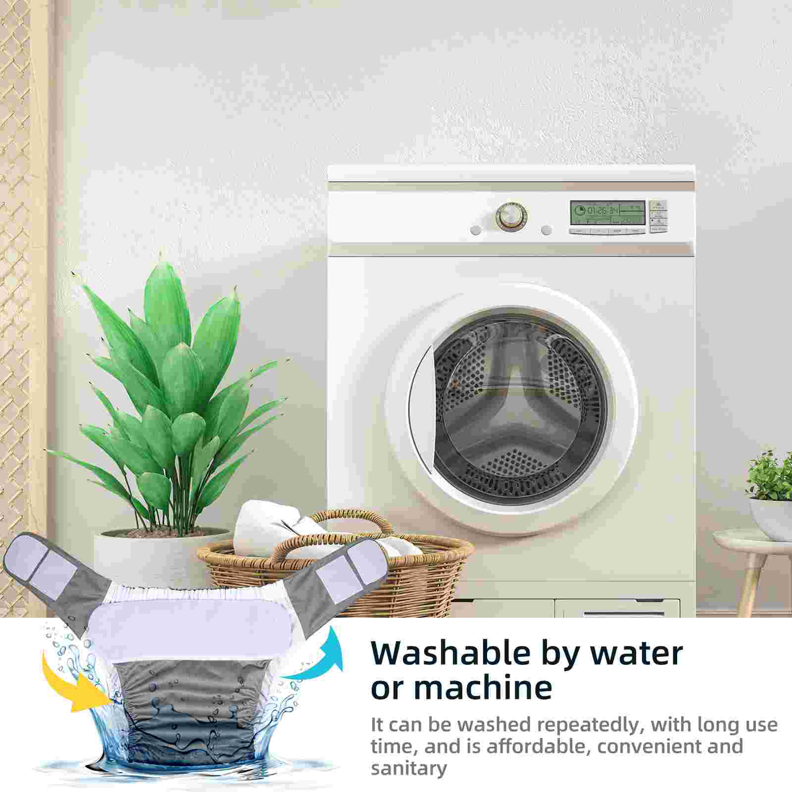 Reusable Adult Nappies Diaper Women Cloth Inserts Swim Diapers Washable Prevail