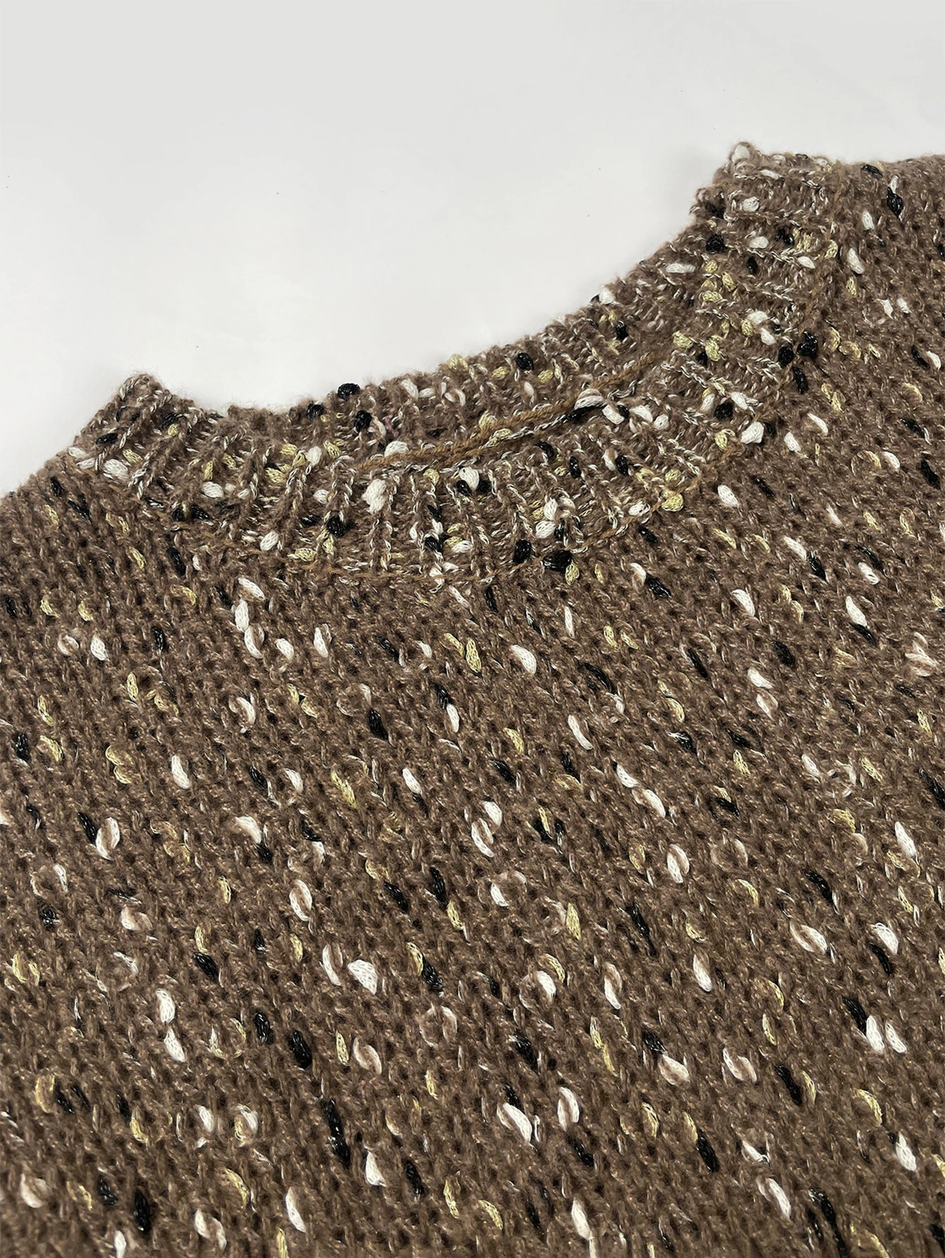 European and American womens casual sweater long sleeved round neck dot sweater 241113