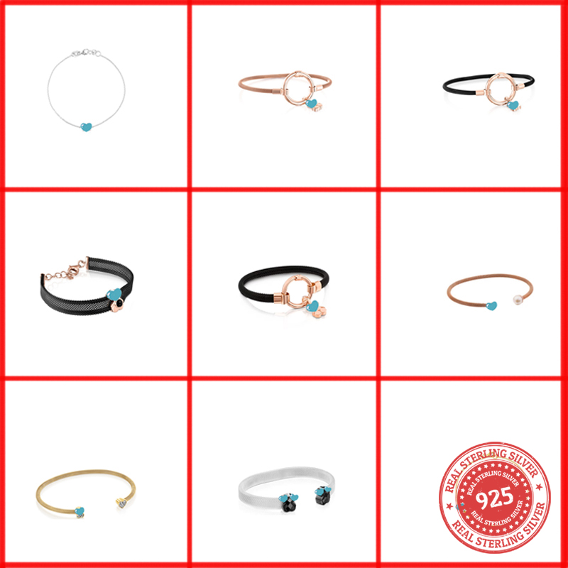 Quality Sl10-High Original Spanish Noble Women's Bracelet Sier ddmysmile Bear Chain Bracelet Smile