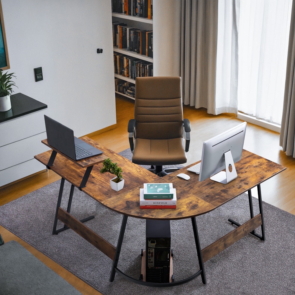 Computer Offices L-Shaped Computer Desk Modern Corner Desk with Small Table Desks Laptop Office Furniture Free Delivery