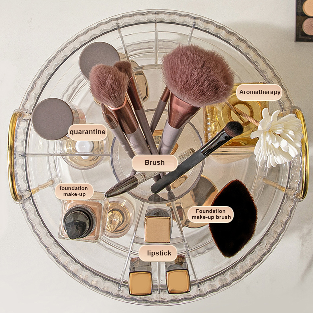 360° Rotating Makeup Organiser Rack Large Capacity Makeup Spinning Rack for Cosmetics Perfume Jewellery