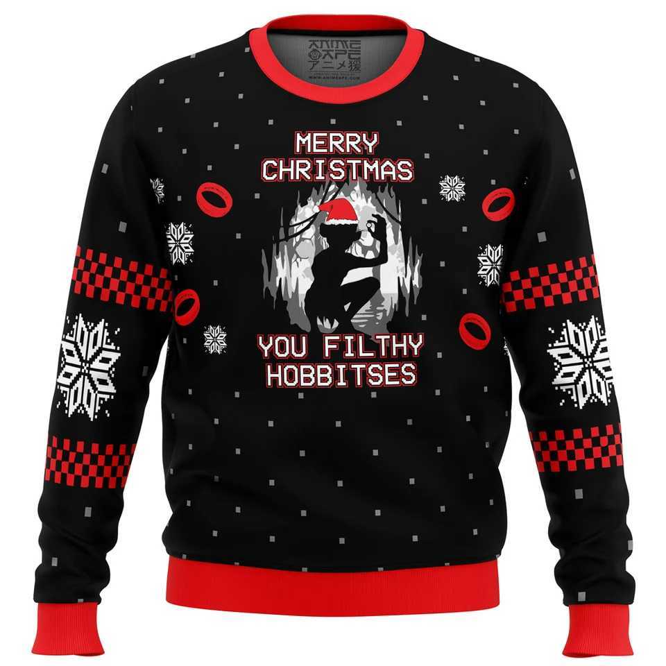 Lord of the Rings Filthy Hobitses Ugly Christmas Sweater Cartoon Anime Women Men Pullover Tops Fashion Couple Hoodie Sweatshirt LX241113