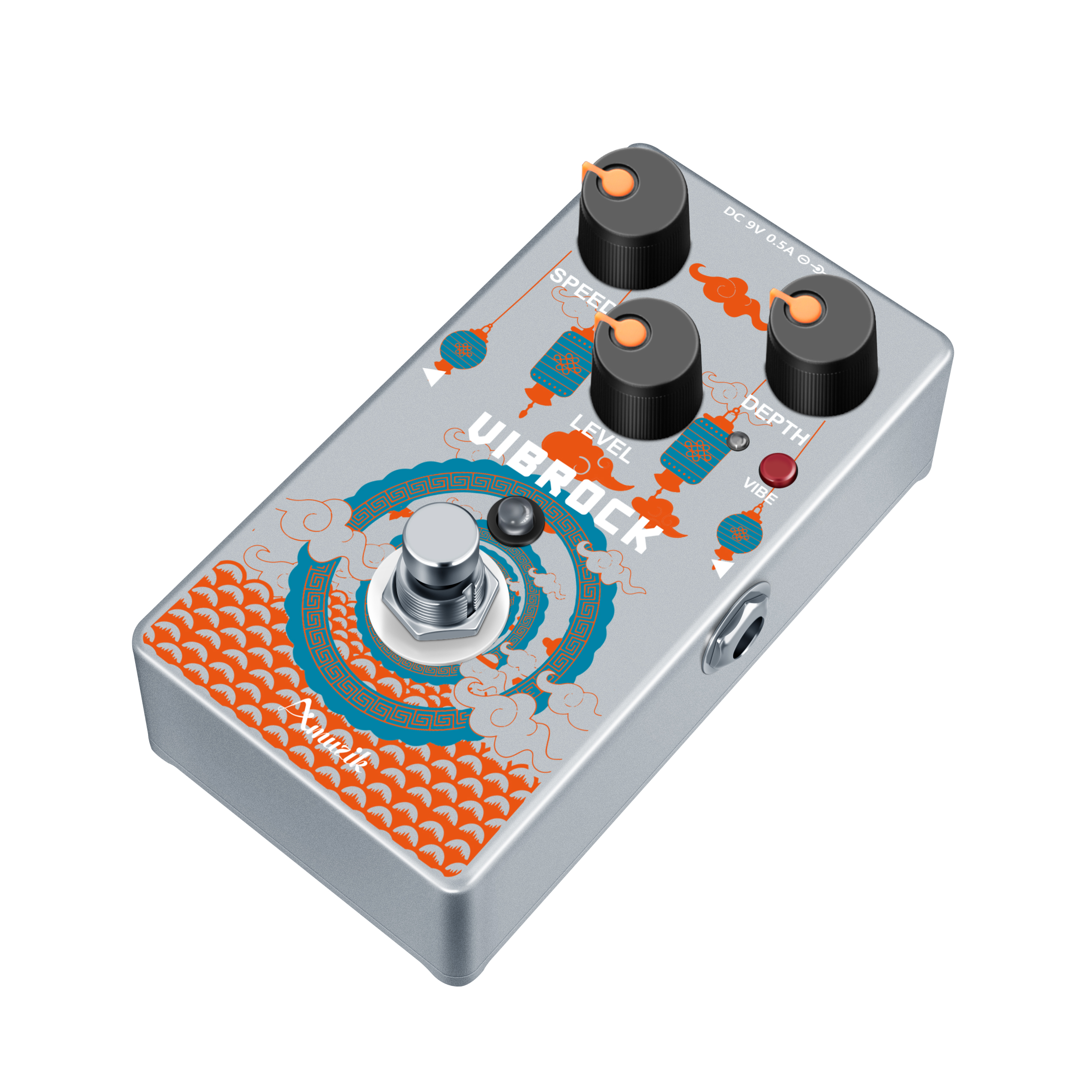 Vibrock Chorus&Tremolo Amuzik RE-02 Guitar Multi-Effect Pedal True Bypass Working On Both DC 9V Adaper& Battery For Outdoor Play Adaper& smile Adaper&