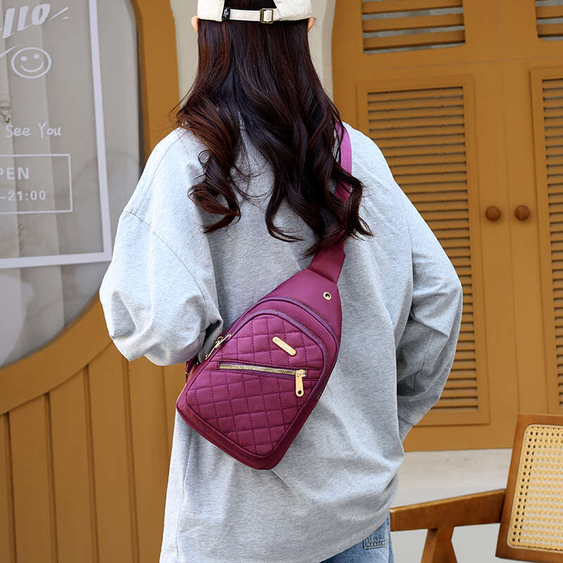New breast casual fashion all nylon fabric lightweight crossbody bag women's backpack small single shoulder chest ba
