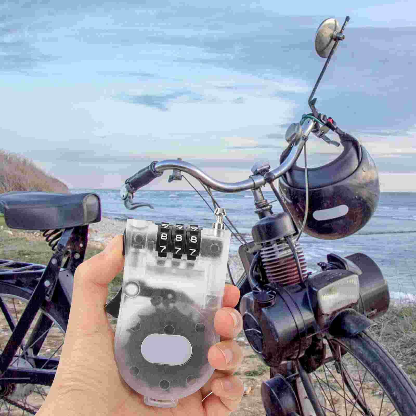 Portable Anti-Theft Ski Lock Board Lock Light Small Retractable Safety Wire Rope Steel Cable Lock Bicycle Lock Ski Accessories smile